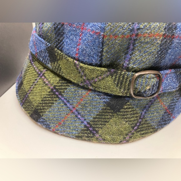 Mucros Weavers Tweed Flapper Cap Blue Green Plaid - Picture 4 of 8